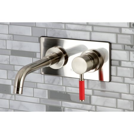 Kingston Brass KS8118DKL Kaiser Single-Handle Wall Mount Bathroom Faucet, Brushed Nkl KS8118DKL